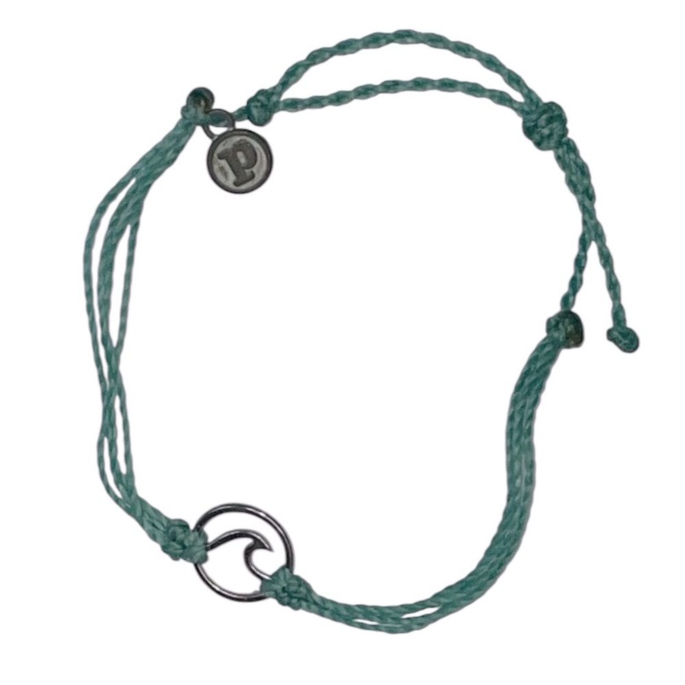 Pura Vida Silver Wave Bracelet - 100% Waterproof, Adjustable Turquoise band. NEW